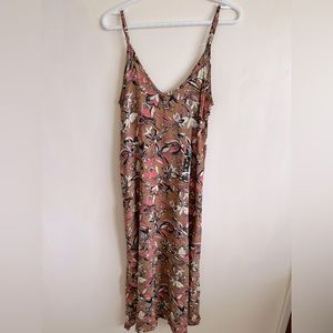 Floral Brown Summer Maxi Dress